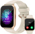 RUIMEN Smart Watches for Women Men, 1.8" Fitness Tracker with Heart Rate Monitor, Waterproof, 2 Bands, Milky White