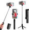 40 in Selfie Stick, Retractable Phone Tripod with Wireless Remote Control & Light, Compatible with All Cellphones