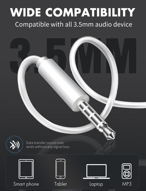 Wired Earbuds, Ultra Clear Calls & No Noise, 3.5mm Earphones with Mic, Compatible with iPhone/iPad/Android