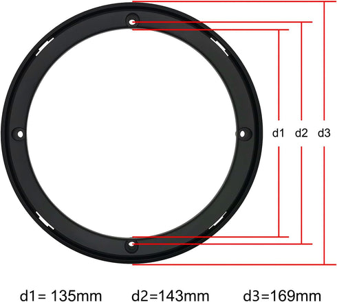 6" Black Speaker Grill Covers, Car Subwoofer Guard Protector, ABS Plastic Frame with Metal Mesh - 2Pcs