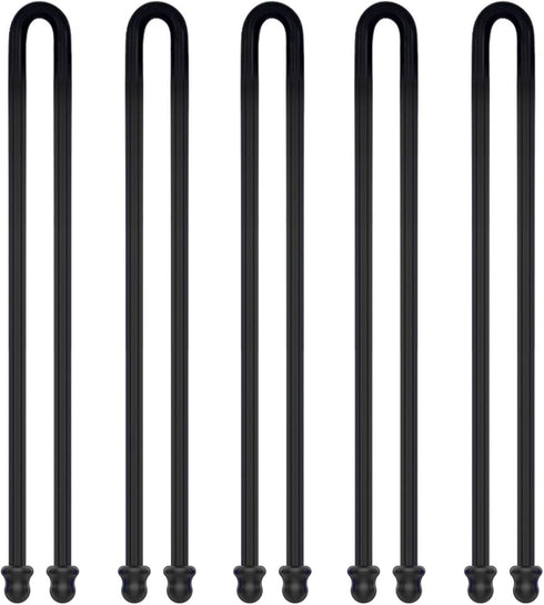 5Pcs 18in Silicone Cable Tie, Reusable Cord Organizer for Bundling Earphone, Computer Cords, Dia 5mm