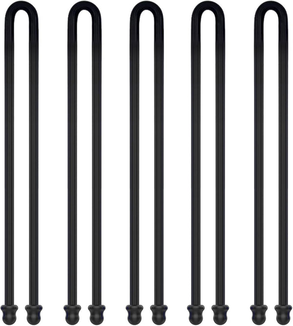 5Pcs 18in Silicone Cable Tie, Reusable Cord Organizer for Bundling Earphone, Computer Cords, Dia 5mm