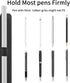 CCSmall Black Stylus Pen Pencil Holder with Elastic Pocket, Wrist Strap, Adhesive Sleeve for Cases, Notebooks, Tablets