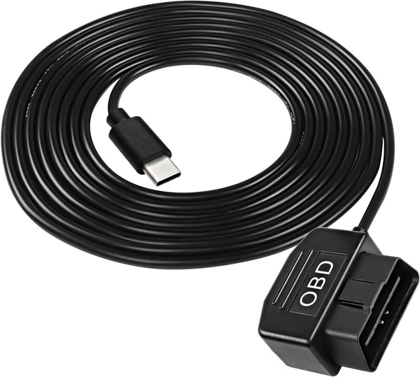 XMSJSIY OBD Power Cable for Dash Camera Type C OBD2 Power Adapter Hardwire Charger Cable for 24 Hours Surveillance