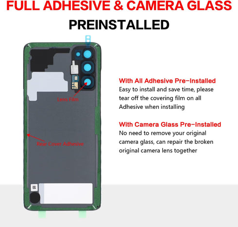 Samsung Galaxy S20 Back Glass Cover Replacement, 6.2-Inches, Cosmic Black, Installation Manual