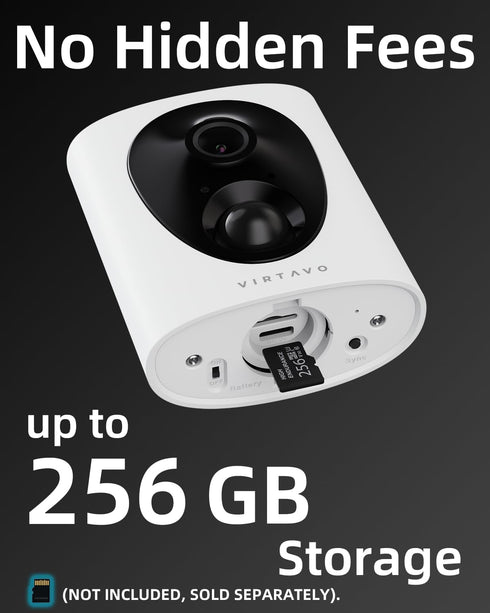 VIRTAVO 2K 2-Way VistaFlask Security Cameras Wireless Outdoor, Battery Powered, AI Motion Detection, for Home Security