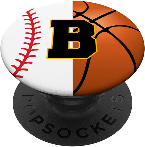 Baseball Basketball Player Favorite Initial Letter B PopSockets Swappable PopGrip