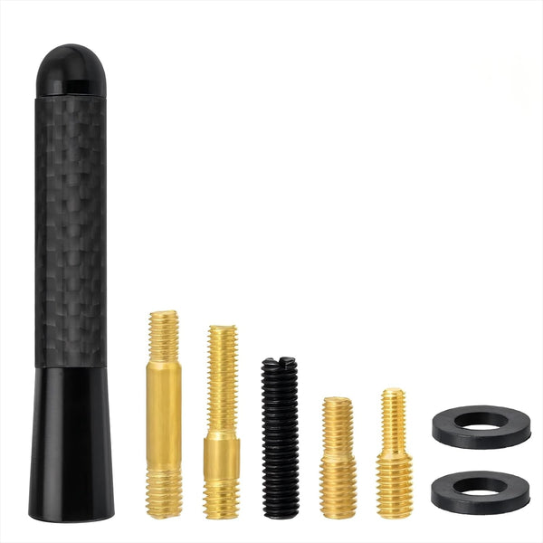 GODPEE SZSAUTO Car Truck Short Antenna, 3.2 Inch Carbon Fiber Waterproof Car Antenna