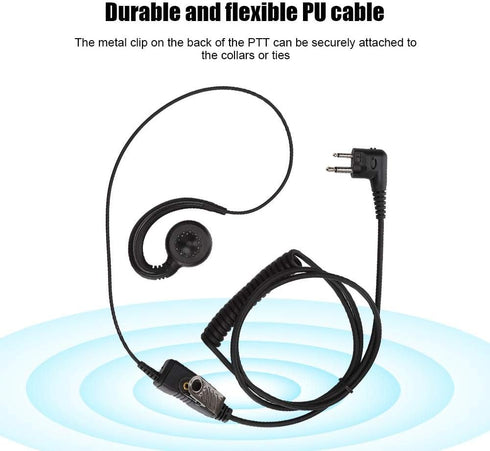 AEH3000-M1A Walkie Talkie Two Way Radio Black Headset Mic, Modular Design 180 Rotating Speaker Earpiece