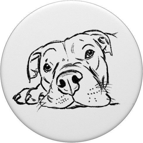 Pit Bull Drawing, Pittie Sketch, Bulldog PopSockets PopGrip: Swappable Grip for Phones & Tablets