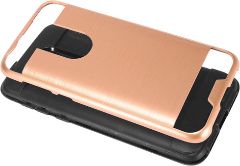 Z-GEN - Compatible with T-Mobile REVVL 2 (5.5") REVVL2 5052W - Brushed Style Hybrid Case - CS3 Rosegold