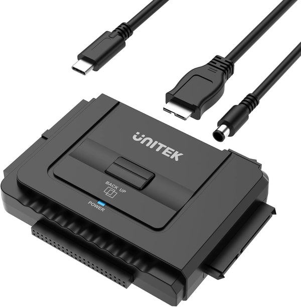 Unitek USB C to IDE and SATA Converter Kit for Universal 2.5/3.5 HDD/SSD, One Touch Backup Function