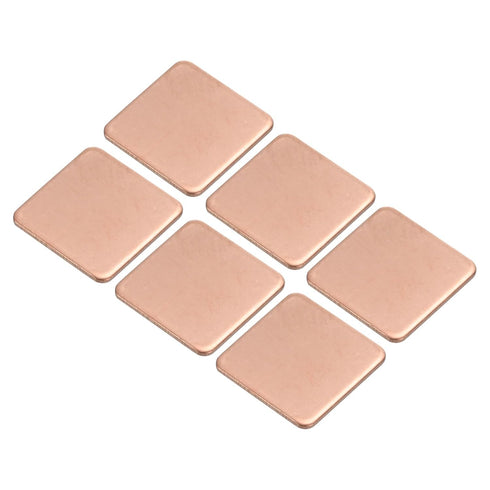 MECCANIXITY 15mm x 15mm x 1mm Copper Pad Shim Heatsink, Thermal Conductive Heat Sink for Electronic Chip Cooling, Pack