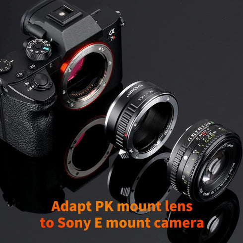 K&F Concept PK K Mount Lens Adapter for Sony NEX E-Mount, Compatible with NEX-3, NEX-5, NEX-6, NEX-7