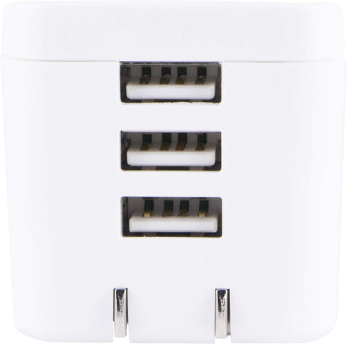 UltraPro GE Pro 3-Port USB Charger, Foldable Plug, for iPhone 13/12/11/Pro/Pro Max/Mini, iPad Pro, Samsung Galaxy S21, Google Pixel 6, White, 36346