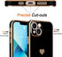 Teageo Compatible with iPhone 13 Case for Women Girl, Cute Love-Heart Luxury Bling Soft Back Cover for iPhone 13, Black