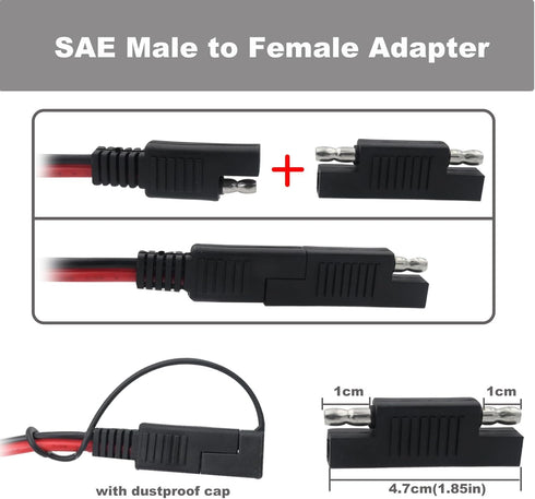 COMeap SAE to DC Adapter: 3.31ft SAE to DC5521 Male Connector Cable with Polarity Reverse Adapter for Jackery Solar