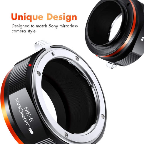 K&F Concept Lens Mount Adapter for Nikon AI Nikkor F Mount Lens to Sony Alpha E NEX Mount Mirrorless Camera