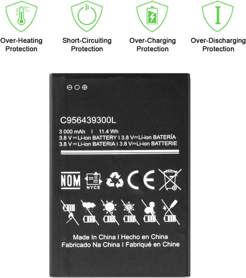 WUHAO Replacement Battery C956439300L - Upgraded 3000mAh Battery for BLU Studio Mega 2019 S0510UU
