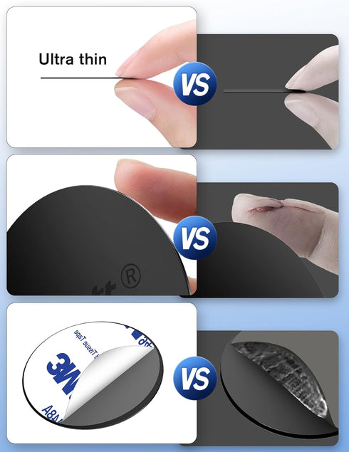 volport 6pcs Mount Metal Plates Replacement for Magnetic Phone Car Mount, 3M Strong MagicPlate Adhesive Round Disc