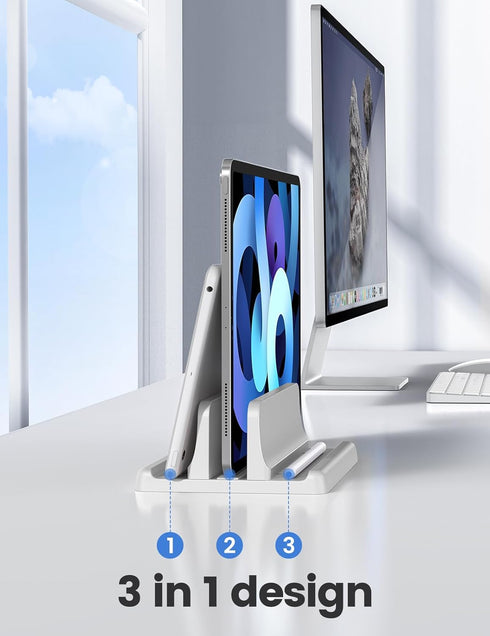 Vaydeer Vertical Laptop Stand Holder, Adjustable Desktop Notebook Dock for MacBook Pro Air, HP, Dell, Lenovo, up to
