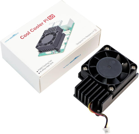 Yahboom Cooler for Raspberry Pi 5 with PWM Cooling Fan, Aluminum Heatsink, Insulation Silicone Thermal Pad