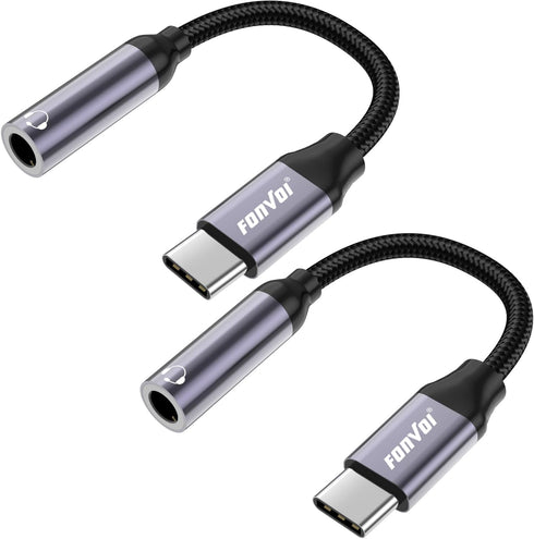 2Park USB Type C to 3.5mm Headphone Jack Adapter, USB C to Audio AUX Cable Dongle for iPhone 15 Series, Pixel, Samsung
