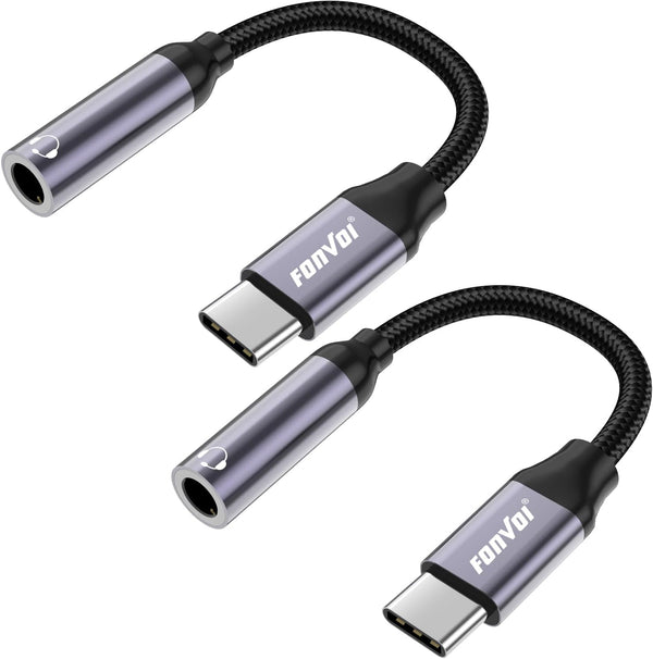 2Park USB Type C to 3.5mm Headphone Jack Adapter, USB C to Audio AUX Cable Dongle for iPhone 15 Series, Pixel, Samsung