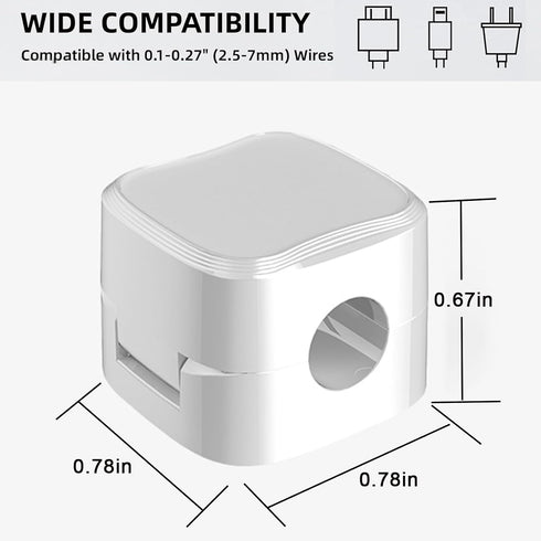 6 Pack Magnetic Cord Organizer, White Self Adhesive Clips for Desk, Nightstand, Phone Charger, Home, Office