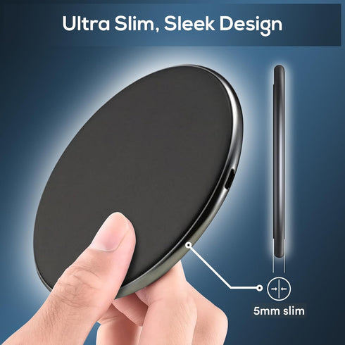 15 Watts Apple Wireless Charging Pad – Ultra-Slim, Fast Charging Qi Wireless Charger Pad for iPhone 15/15 Pro Max/15