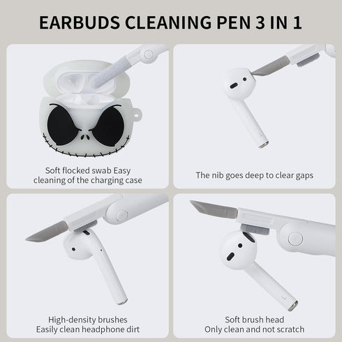 Compatible with Apple Airpods 2nd/1st Generation Case Cover, 3D Luminous Airpod Case with Cleaner Kit and Keychain