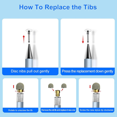 Stylus Pen for Touchscreen, 3pcs 2in1 High Precision Sensitivity Stylus, Compatible with iPhone, iPad, Android,