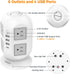 Tower Surge Protector Power Strip, 15 ft Long Flat Extension Cord with 8 AC Outlets and 4 USB Ports