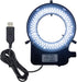 USB LED Ring Light Illuminator, 144 64 LED Adjustable Lamp for Monocular Binocular Trinocular Stereo Microscope