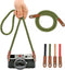 Camera Rope Strap 100cm Soft Cotton Vintage Neck Shoulder Belt Strap for Mirrorless and DSLR Camera (Army Green)