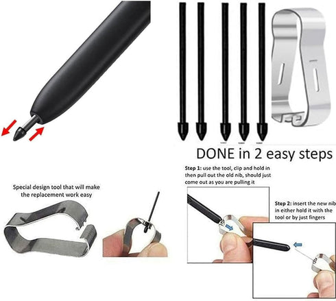 S24 Ultra Stylus Pen Replacement for Samsung Galaxy S24 Ultra 5G with Bluetooth, Touch Pen + Tips/Nibs, Titanium Black