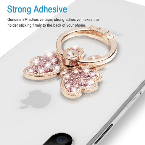 Finger Ring Stand Grip, 2 Pack Luxury Glitter Diamond Universal Metal Kickstand for iPhone 16/15/14/13 Pro Max, Galaxy