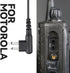 Walkie Talkie Earpiece Compatible with Motorola Single Wire Headphone Mic Earhook Headsets 2.5mm+3.5mm 2-Pin Two Way Radio Earpiece with PTT Black