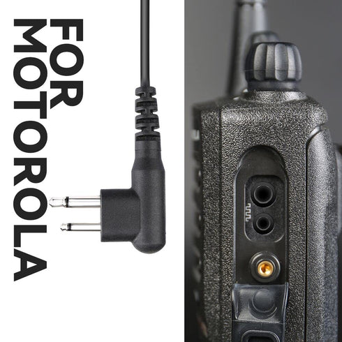 2-Pin to 5-Pin Coil Cord Cable for Motorola Two Way Handheld Walkie Talkie and Radio Headsets