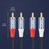10FT 2RCA 2RCA Cord,2 player-2Pack Gold-Plated Male to Male Aluminum Shell Auxiliary Audio RCA M/M Stereo Audio Cable