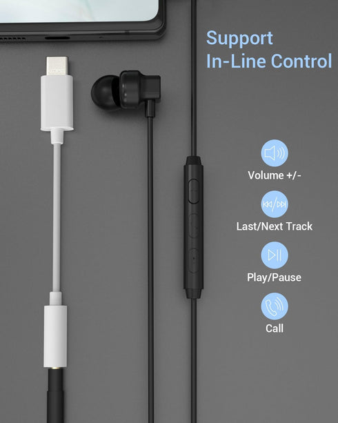 Cubilux USB C Headphone Adapter, Type C to 3.5mm Audio Dongle for iPhone 15, iPad Pro, Pixel 8/7/6 Pro, Samsung