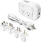 FOVAL Power Step Down 220V to 110V Travel Voltage Converter for Hair Straightener with 4-Port USB Charging