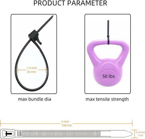 Zip Ties in White - 6 Inch