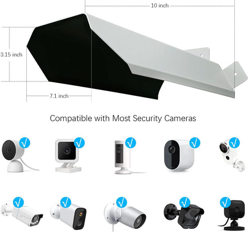 Universal Security Camera Cover Sun Rain Shield, Waterproof Roof for Surveillance Camera, Outdoor Shade Covers