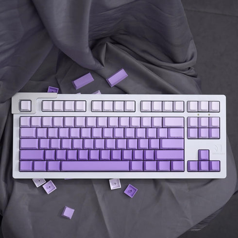 Gradient Purple Keycaps Set, 125 Keys Cherry Profile Dye Sub PBT for 60% 65% 95% Mechanical Keyboards