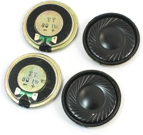 uxcell 4Pcs 1W 8 Ohm 32mm Dia Round Metal Internal Magnet Speaker Loudspeaker