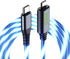 IHAO USB Type C to Type C PD 60W Fast Charging Cable with Visible Cool LED Current Flowing for All USB C Devices