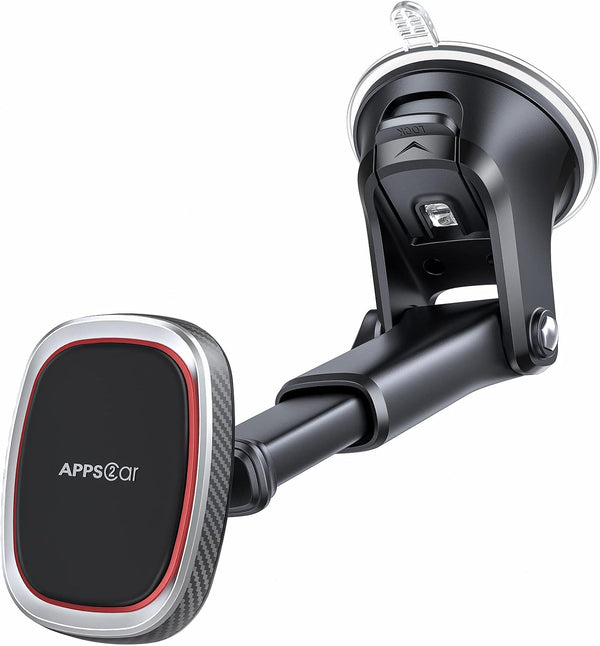 APPS2Car Magnetic Phone Mount with 6 Strong Magnets, Adjustable Telescopic Arm for iPhone/All Smart Phones