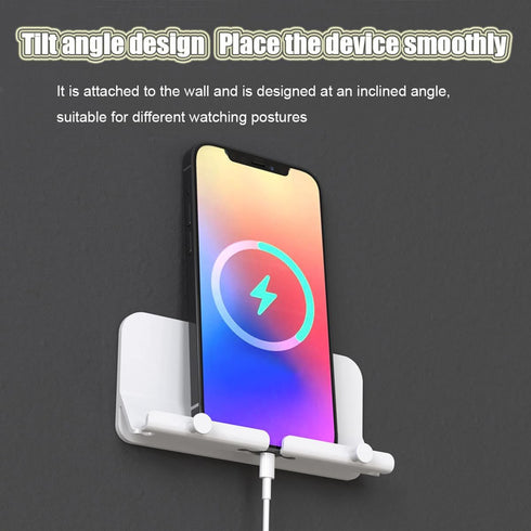 Wall Mobile Phone Holder, Multifunctional Stand with Hook, Smartphone Holder, Tablet Kickstand for Wall