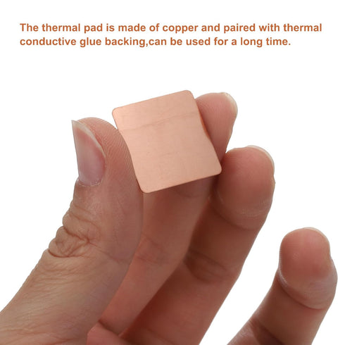 MECCANIXITY Thermal Conductive Copper Pad Shim 20mm x 20mm x 0.3mm, Heat Sink for Electronic Chip Cooling, Pack of 6
